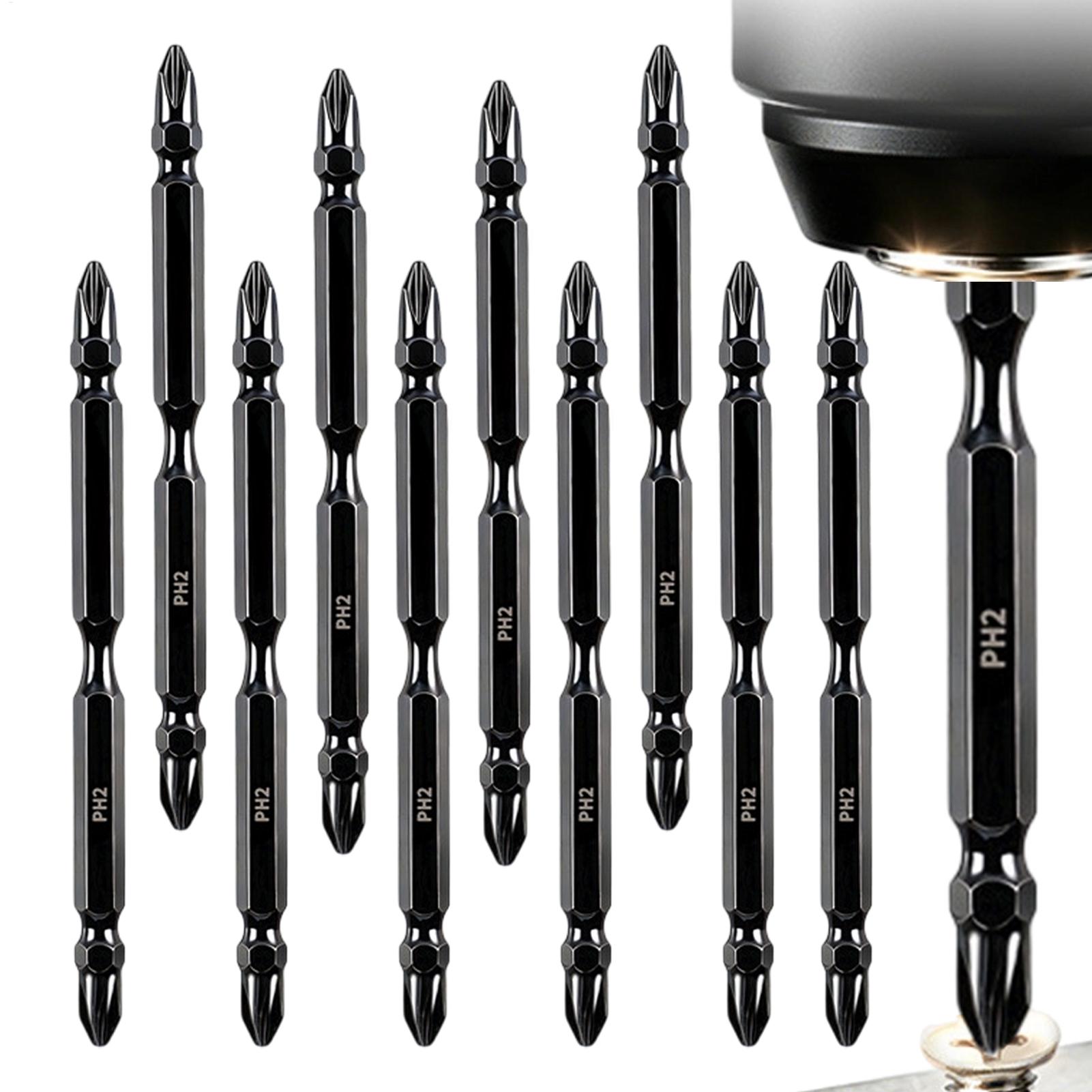 End Mill - Schroevendraaierbitsetset met dubbelzijdige gefreesde magnetische schroevendraaierkop,