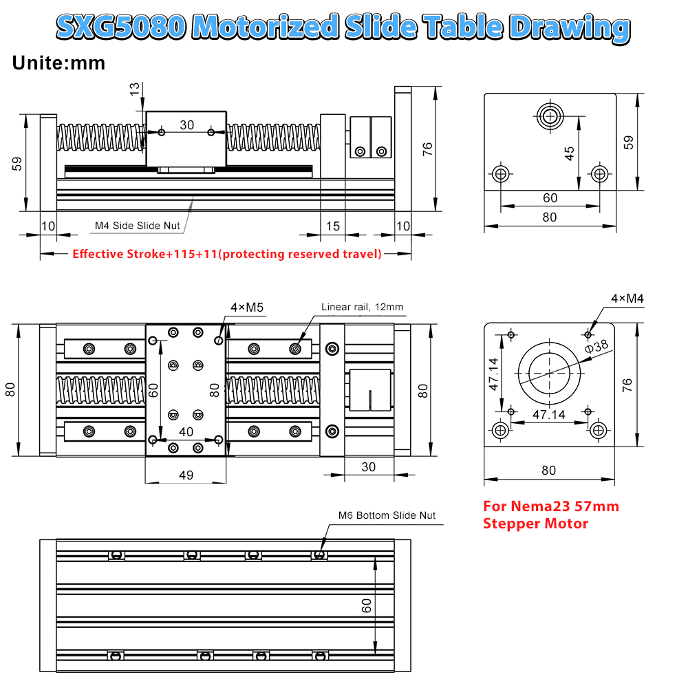 Z-as 80mm brede trapezvormige  - Linear Rail recensie en prijs