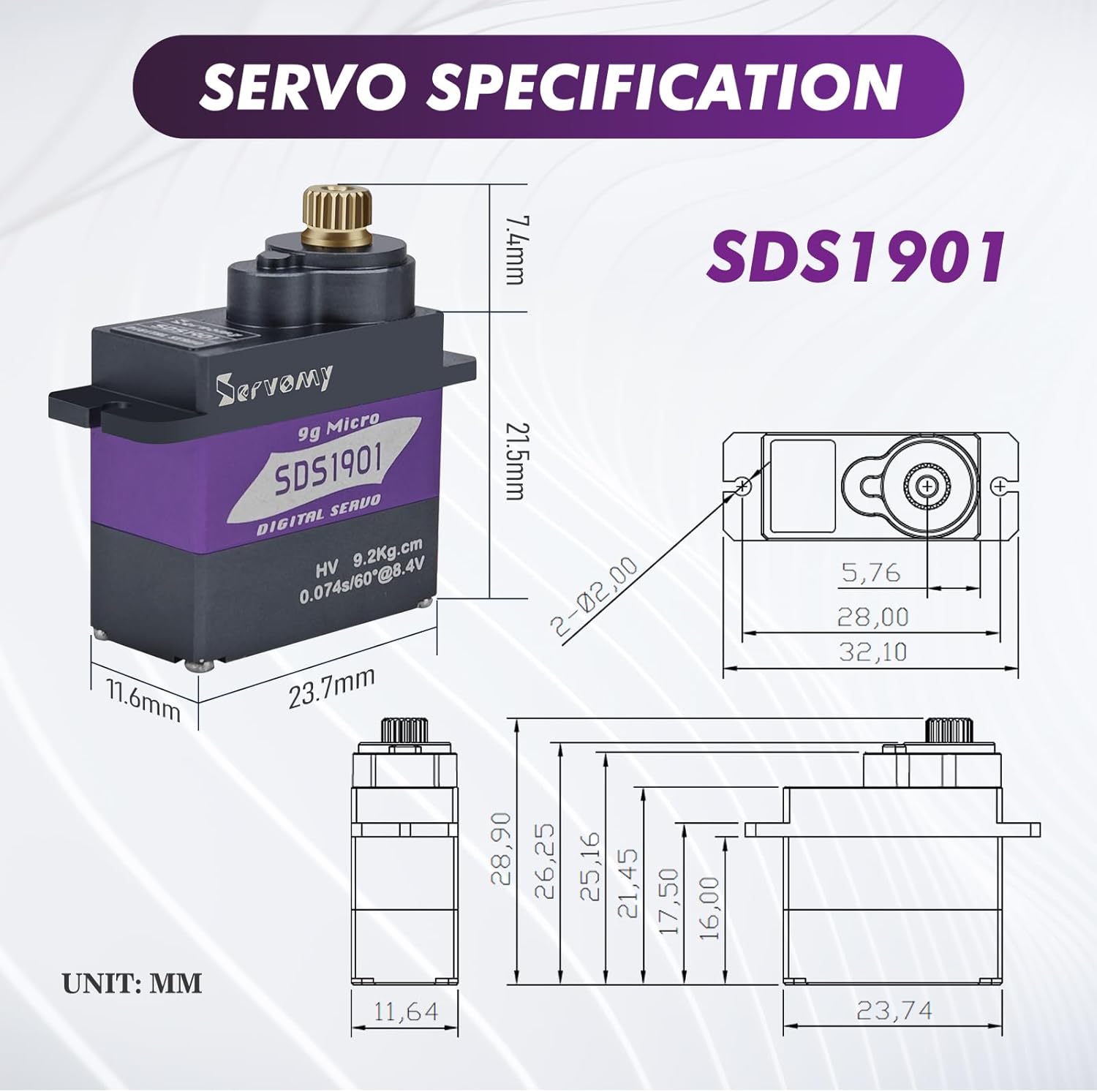 SERVOMY-SDS1901 Digitale 9G Mi - Servo 9G recensie en prijs