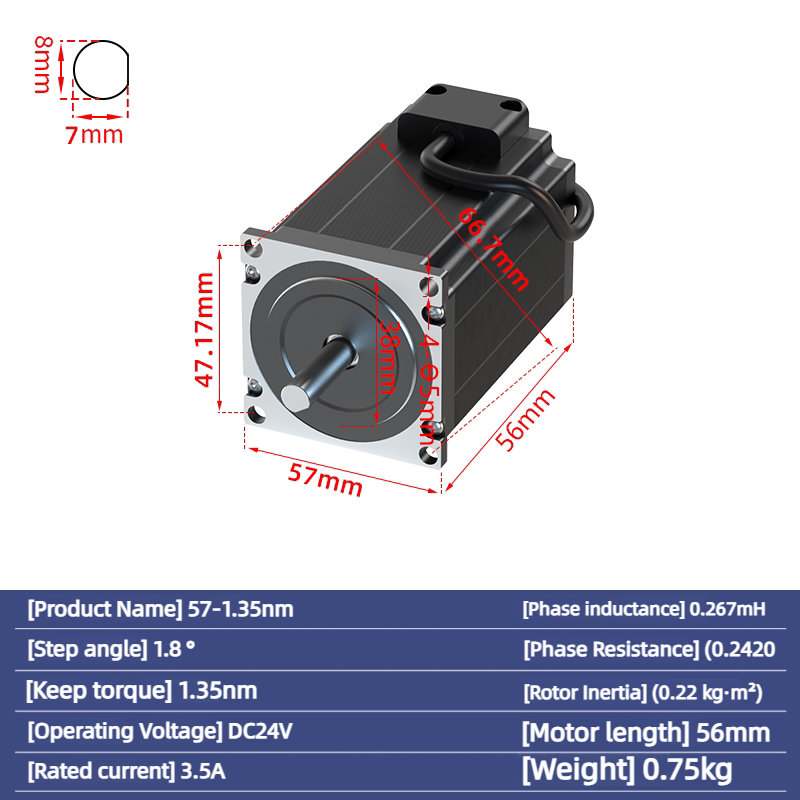 Nema 23 stappenmotor, 1,35 Nm, - Nema23 Stepper recensie en prijs