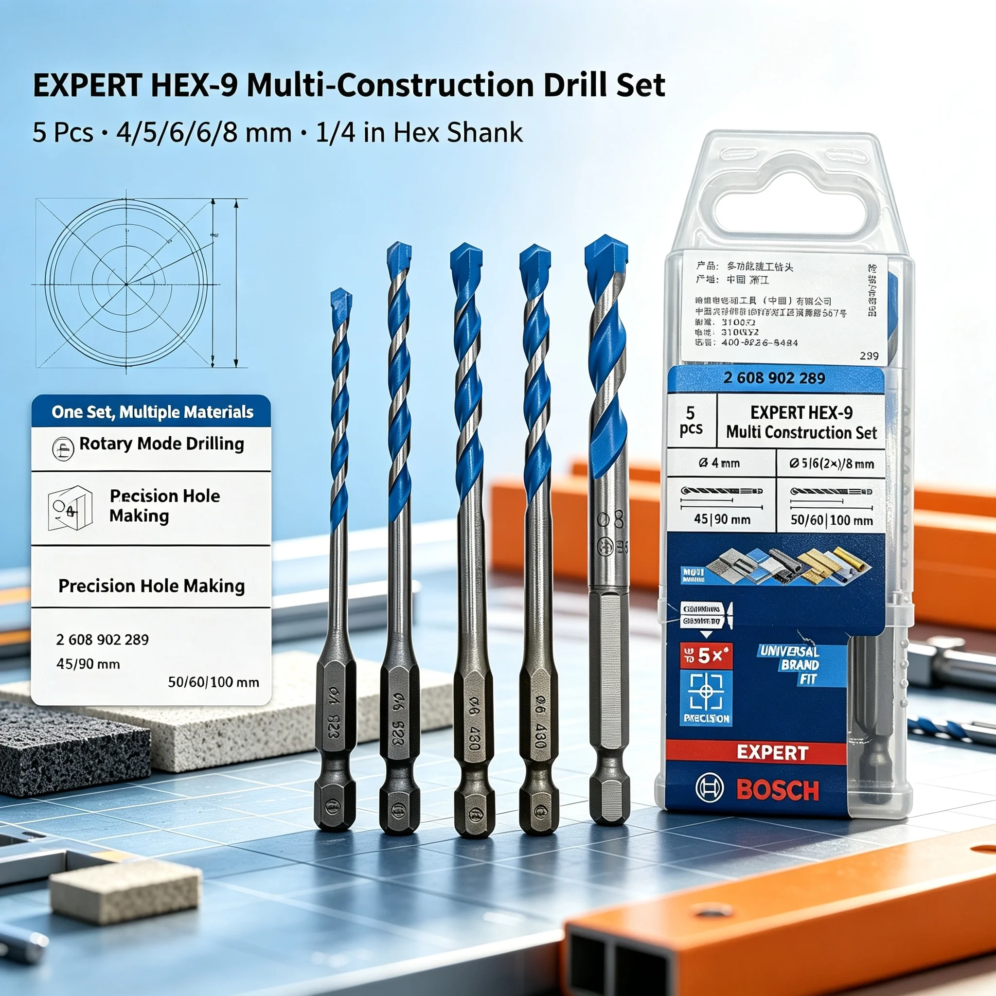 BOSCH 2608902289 EXPERT HEX-9  - Drill Bit Set recensie en prijs